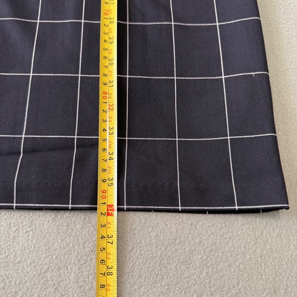 Lauren Ralph Lauren Women’s Leather Trim Sleeveless Checkered Dress Size 16 - Picture 7 of 9